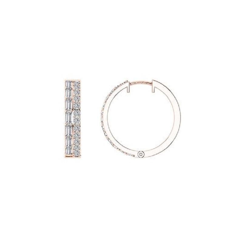Taglio misto Tanisa Nahata Diamante a due file 1,07ct. Orecchini a cerchio in oro 18 carati. in vendita