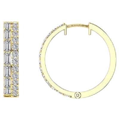 Tanisa Nahata Dos filas de diamantes 1,07 ct. Pendientes de aro en oro de 18 quilates.