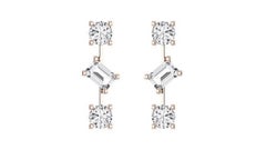 Tanisa Nahata Emerald & Round Shape Diamond 1.20ct. Drop Earrings in 18K Gold.