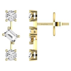 Tanisa Nahata Smaragd & Diamant in runder Form 1,20 Karat. Tropfenohrringe aus 18 Karat Gold.