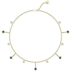 Tanisa Nahata Esmeralda y diamante 1,27ct. Collar de gota de oro de 18 quilates.