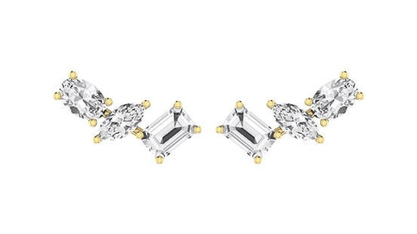 Taglio misto Tanisa Nahata Fancy Multi-shape Diamond 1,28ct. Orecchini in oro 18 carati. in vendita