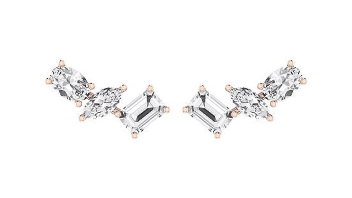 Tanisa Nahata Fancy Multi-shape Diamond 1,28ct. Orecchini in oro 18 carati. In condizioni Nuovo in vendita a Hong Kong, HK