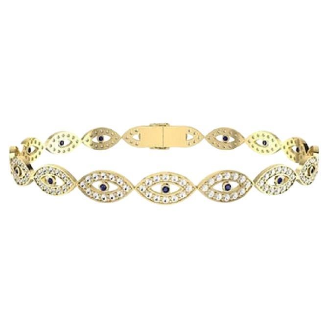 Tanisa Nahata, diamant et saphir bleu 1,57 carat Bracelet Evil Eye en or 18 carats