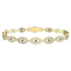 Tanisa Nahata, diamant et saphir bleu 1,57 carat Bracelet Evil Eye en or 18 carats