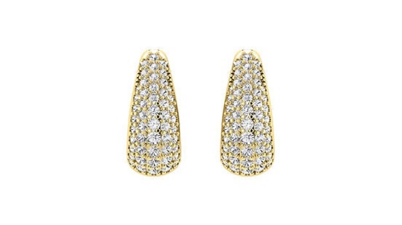 Tanisa Nahata Bold pave Diamond 1.60ct. Hoops Earrings in 18Karat Gold. In New Condition For Sale In Hong Kong, HK