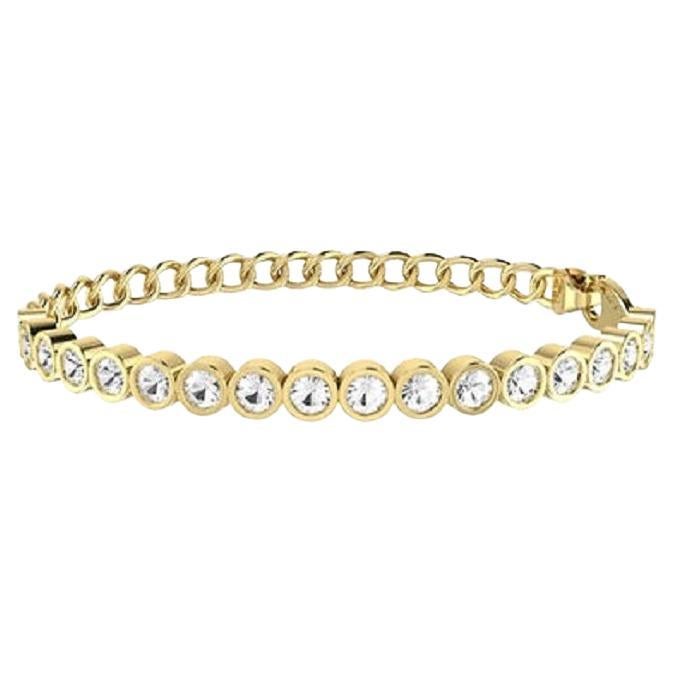 Diamante Tanisa Nahata 1,65ct. Bracciale a catena cubana con mezza lunetta in 18KYG.