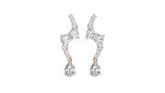 Tanisa Nahata Ocean Wave Tears Diamonds 1.76ct. Earrings in 18Karat Gold.