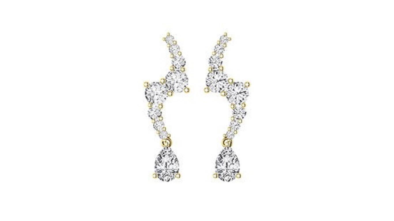 Contemporain Tanisa Nahata Tears Ocean Wave Tears Diamonds 1,76ct. Boucles d'oreilles en or 18 carats. en vente