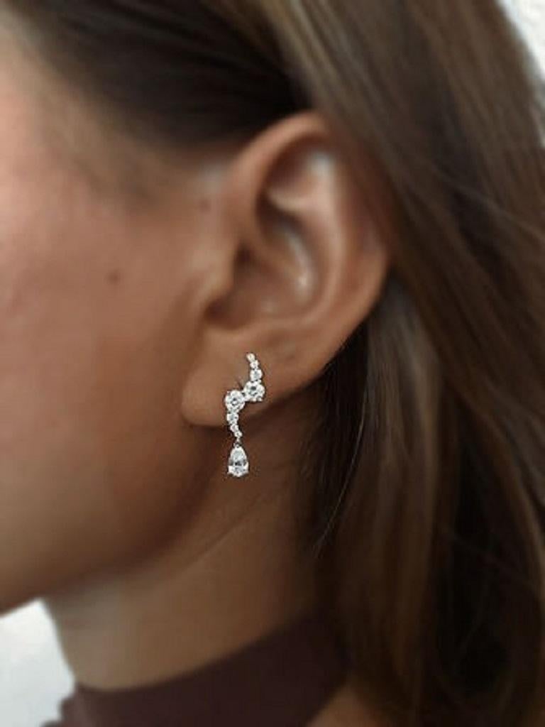 Tanisa Nahata Tears Ocean Wave Tears Diamonds 1,76ct. Boucles d'oreilles en or 18 carats. Pour femmes en vente