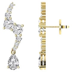 Tanisa Nahata Meereswelle Tränen Diamanten 1.76ct. Ohrringe aus 18 Karat Gold.