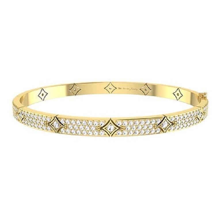 Taille ronde Tanisa Nahata Diamant classique 2,00ct. Bracelet de règne pavé en or 18 carats... en vente
