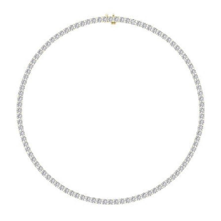 Tanisa Nahata Diamant 20 Karat. Tennis-Halskette aus 18 Karat Gold. (Zeitgenössisch) im Angebot