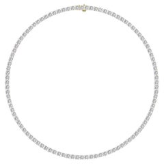 Tanisa Nahata Diamant 20 Karat. Tennis-Halskette aus 18 Karat Gold.