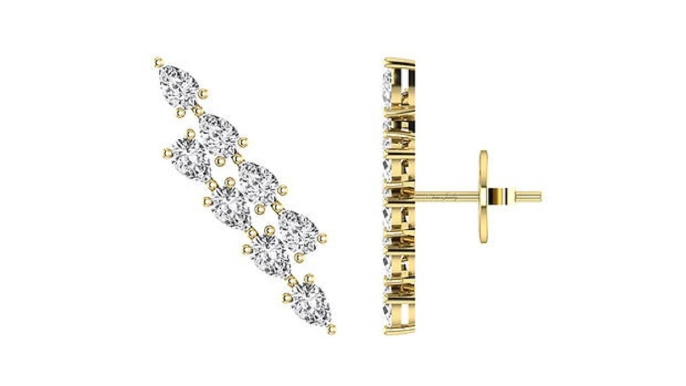 Contemporaneo Tanisa Nahata Twin Pear Diamond 2,40ct. Orecchini Climber in oro 18 carati. in vendita
