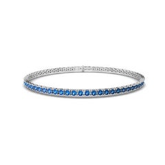 Tanisa Nahata Ombre Blue Sapphire 2.58ct. Tennis Bracelet in 18K Gold.