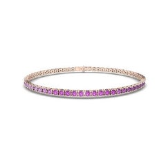 Tanisa Nahata Ombre Pink Sapphire 2.58ct. Tennis Bracelet in 18Karat Gold.