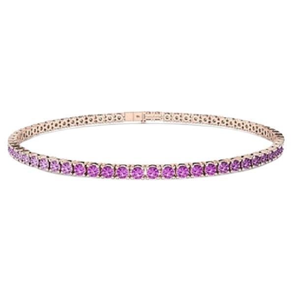 Tanisa Nahata Ombre Pink Sapphire 2,58ct. Bracciale Tennis in oro 18 carati.