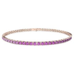 Tanisa Nahata Ombre Pink Sapphire 2,58ct. Bracciale Tennis in oro 18 carati.