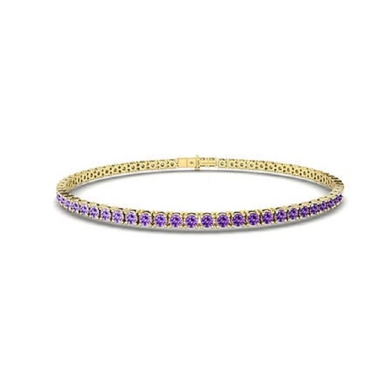 Contemporary Tanisa Nahata Ombre Purple Sapphire 2.58ct. Tennis Bracelet in 18Karat Gold. For Sale