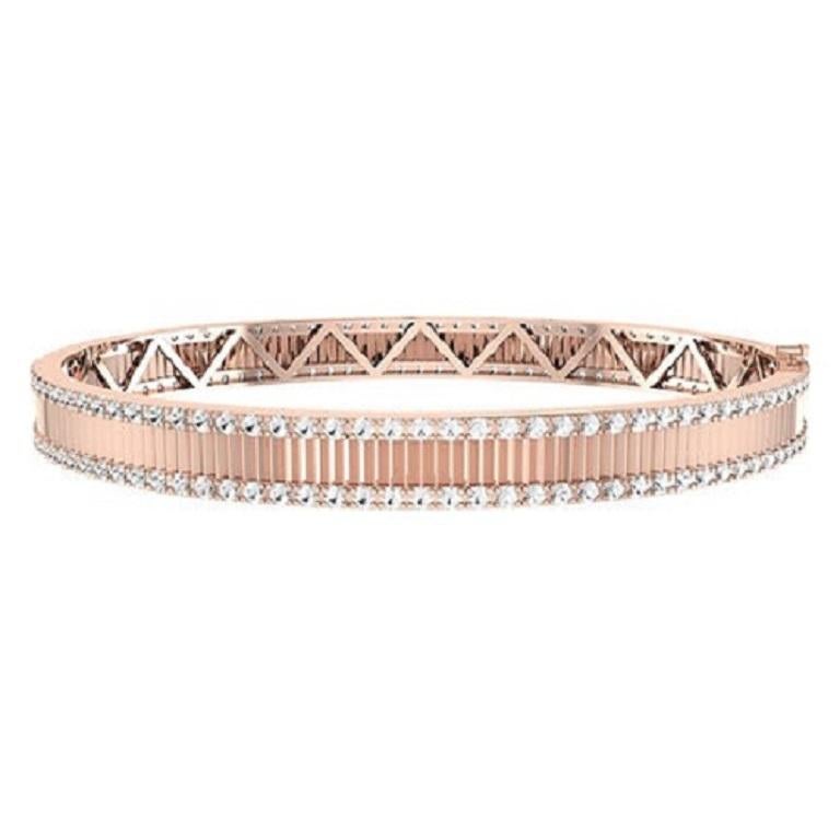 Taille ronde Tanisa Nahata Hall of Mirrors Diamond 2,81ct. Bracelet en or 18 carats. en vente