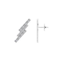 Tanisa Nahata Two Row Diamond 3.28ct. Stud Earrings in 18Karat Gold.