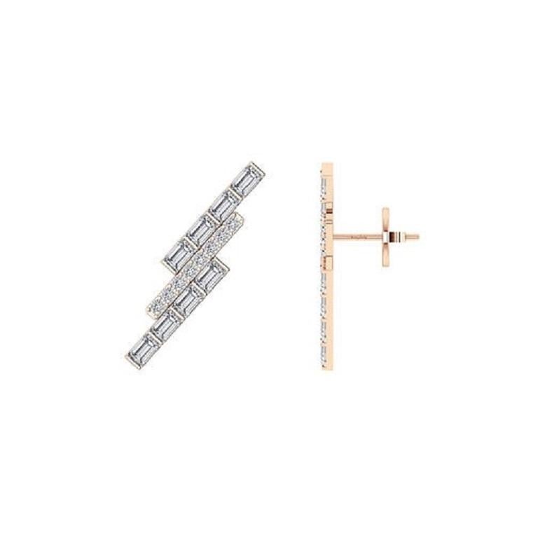 Contemporaneo Tanisa Nahata Two Row Diamond 3,28ct. Orecchini con perno in oro 18 carati. in vendita