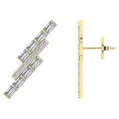 Tanisa Nahata Two Row Diamond 3.28ct. Stud Earrings in 18Karat Gold.