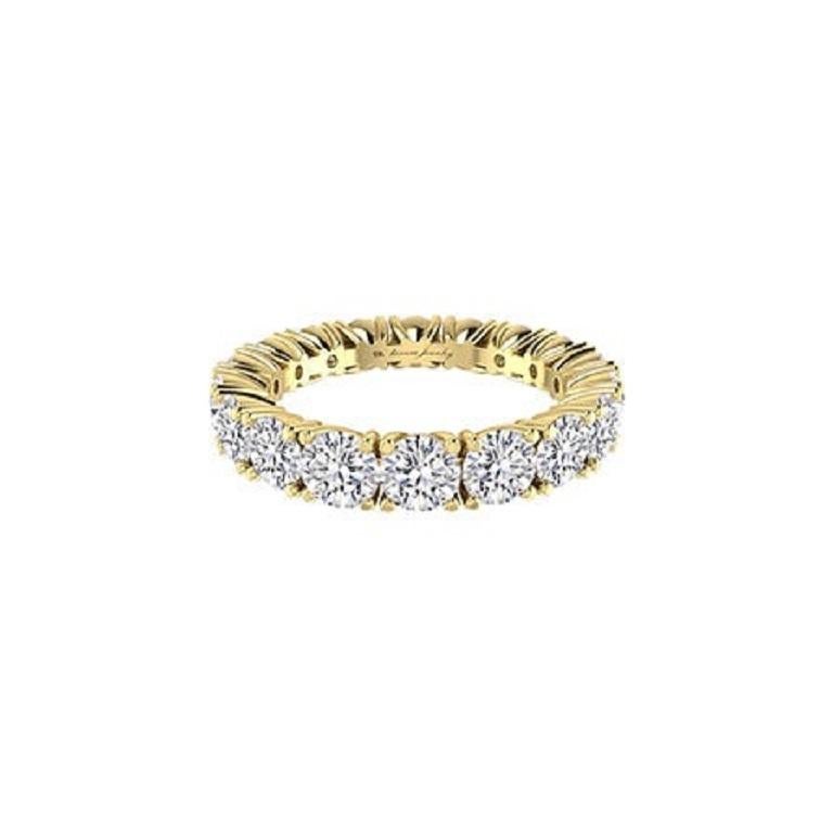 Tanisa Nahata Eternidad Diamante 4,00ct. Anillo de fantasía en oro de 18 quilates. Corte redondo en venta