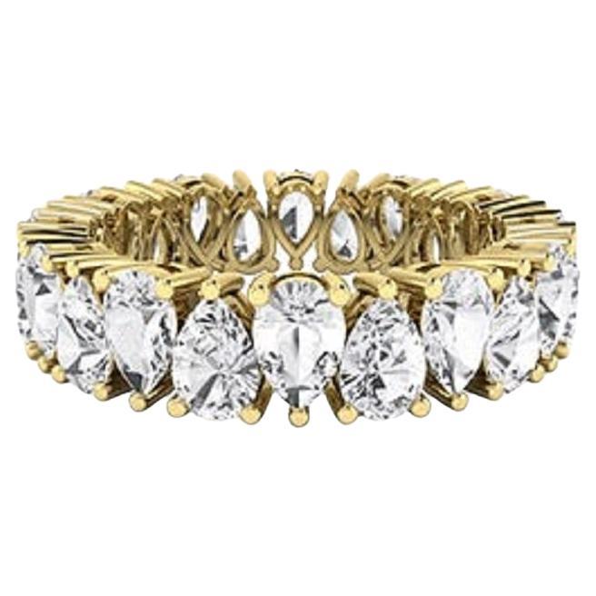Diamante Tanisa Nahata 5,60ct. Sortija Eternidad Pera Gemela de Oro de 18 quilates.