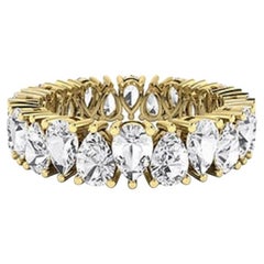 Diamante Tanisa Nahata 5,60ct. Sortija Eternidad Pera Gemela de Oro de 18 quilates.
