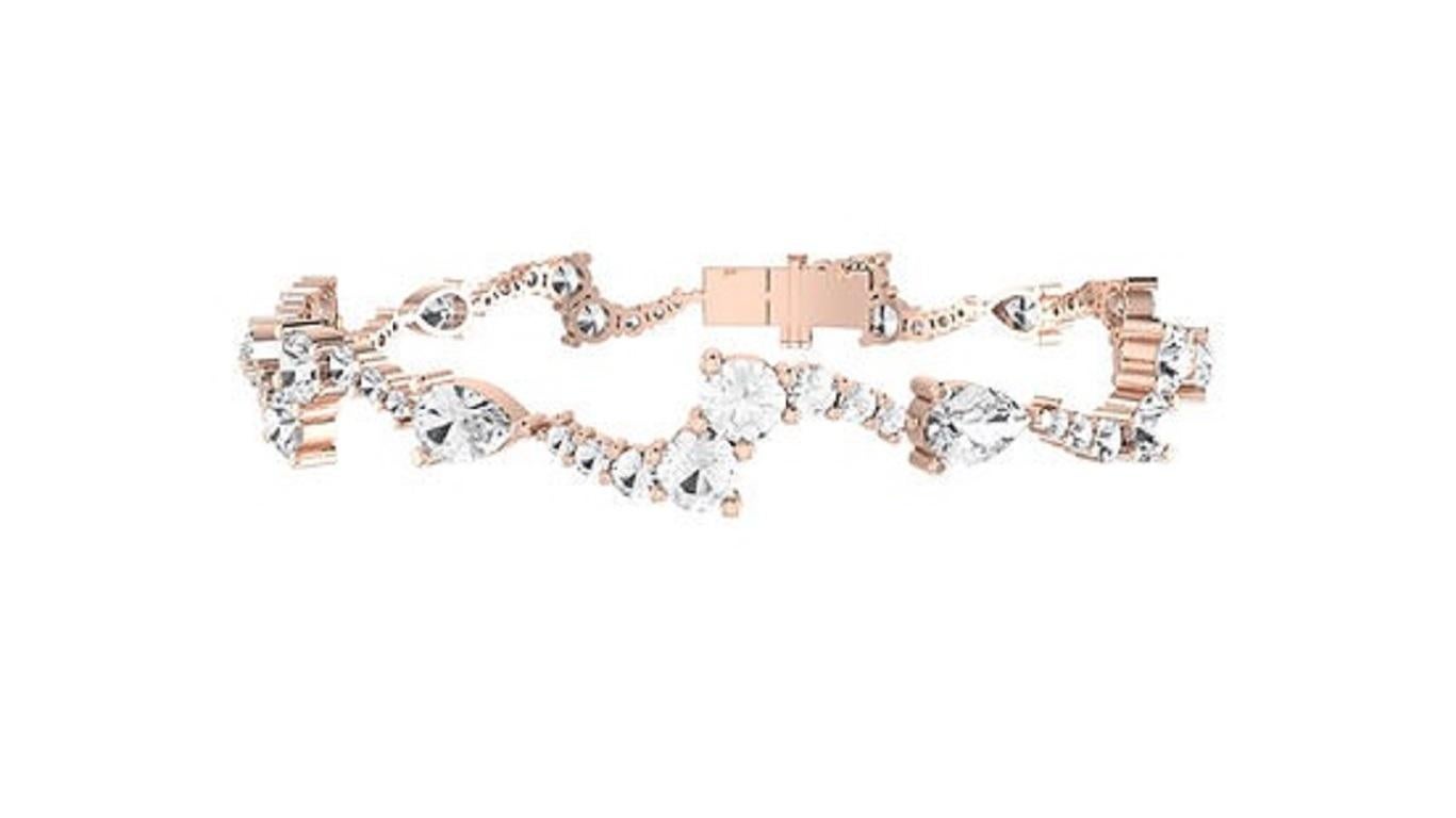 Contemporary Tanisa Nahata Classic Diamond 5.96ct. Bracelet in 18Karat Gold. For Sale