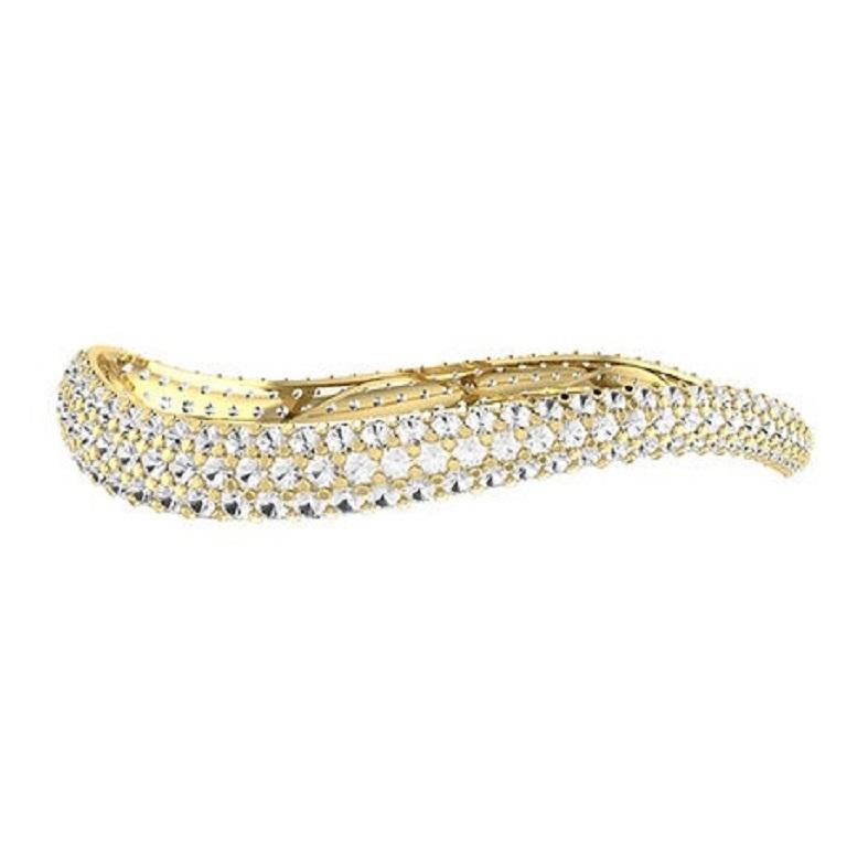 Taglio rotondo Tanisa Nahata Ocean Wave Diamonds 6,30ct. Bracciale in oro 18 carati. in vendita