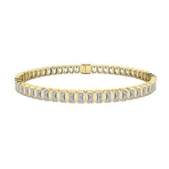 Tanisa Nahata Emerald Cut Diamond 6.50ct. Tennis Bracelet in 18Karat Gold.