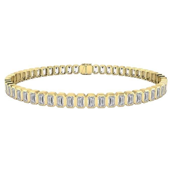 Tanisa Nahata Diamante taglio smeraldo 6,50ct. Bracciale Tennis in oro 18 carati.