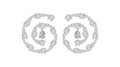 Tanisa Nahata Ocean Wave Hoops Diamonds 7.20ct. Earrings in 18Karat Gold.
