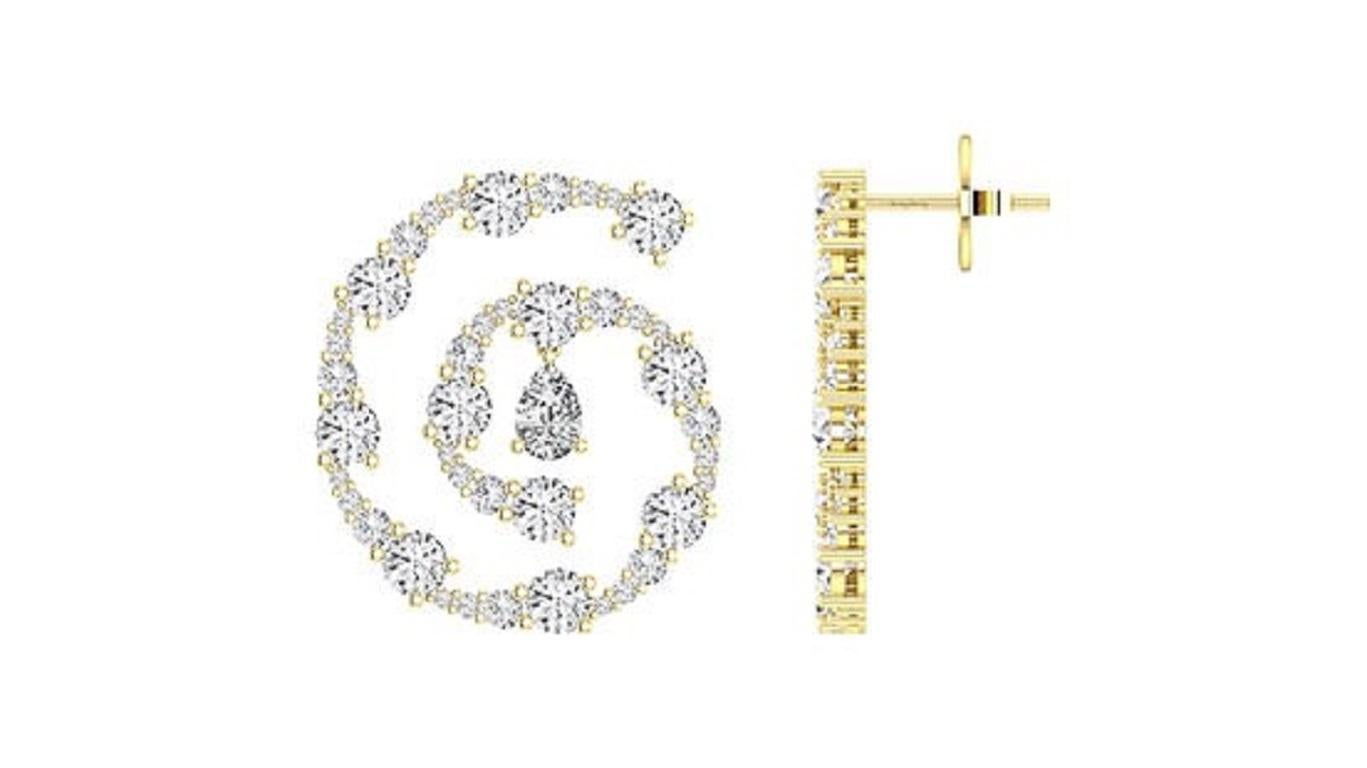Contemporaneo Tanisa Nahata Ocean Wave Hoops Diamanti 7,20ct. Orecchini in oro 18 carati. in vendita
