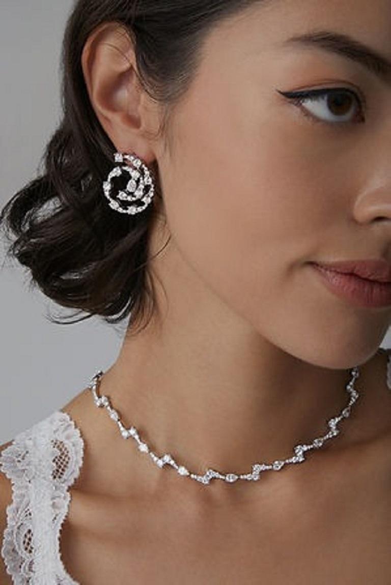 Tanisa Nahata Ocean Wave Hoops Diamanti 7,20ct. Orecchini in oro 18 carati. in vendita 1