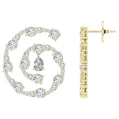 Tanisa Nahata Aros onda océano Diamantes 7,20ct. Pendientes de oro de 18 quilates.