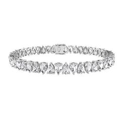 Tanisa Nahata Diamante a pera gemello 8,08ct. Bracciale Tennis in oro 18 carati
