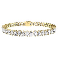 Tanisa Nahata Diamante a pera gemello 8,08ct. Bracciale Tennis in oro 18 carati