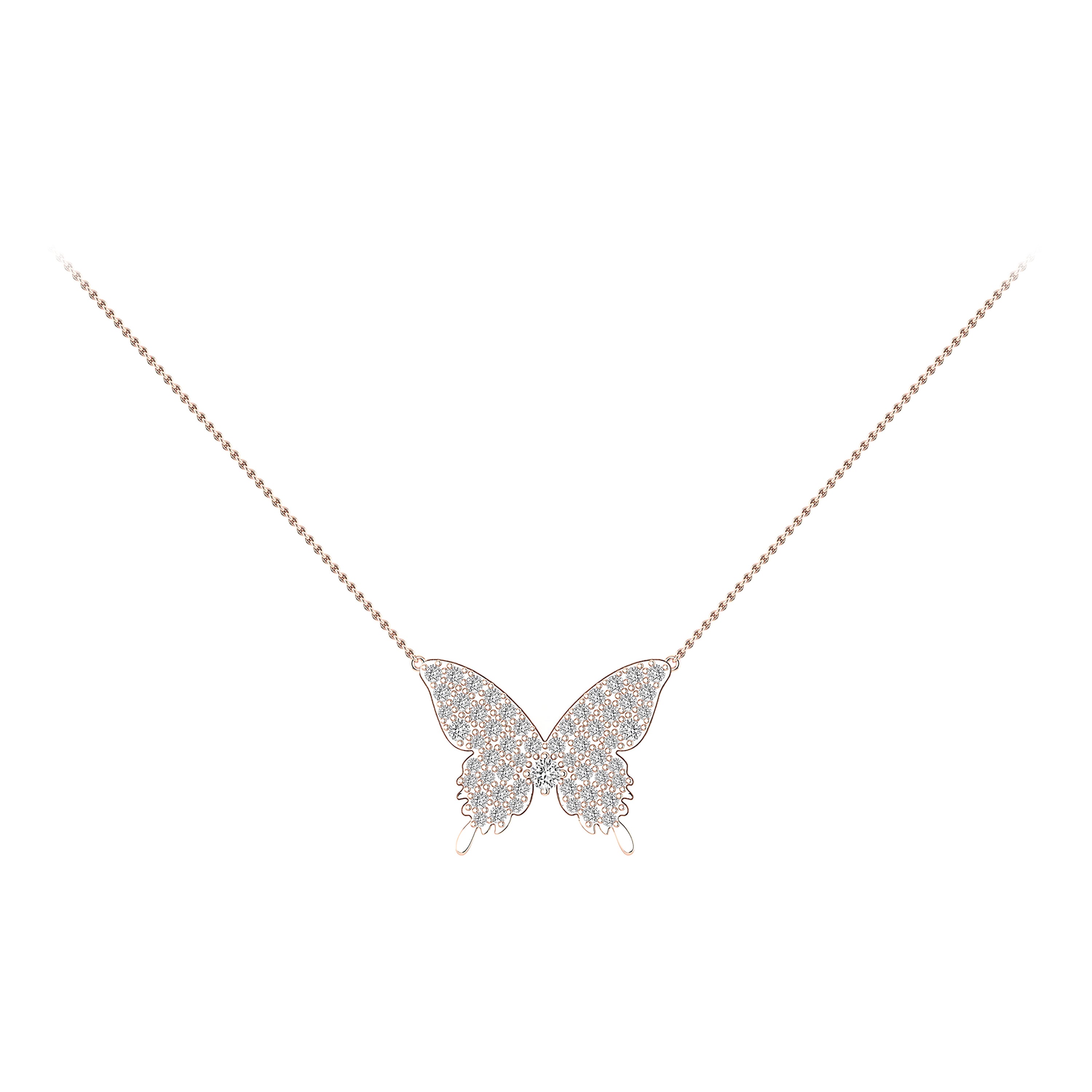 Tanisa Nahata, collier papillon en or rose 18 carats et diamants