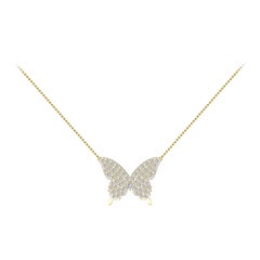 Tanisa Nahata Collar Mariposa de Diamantes de Oro Amarillo de 18 Kilates