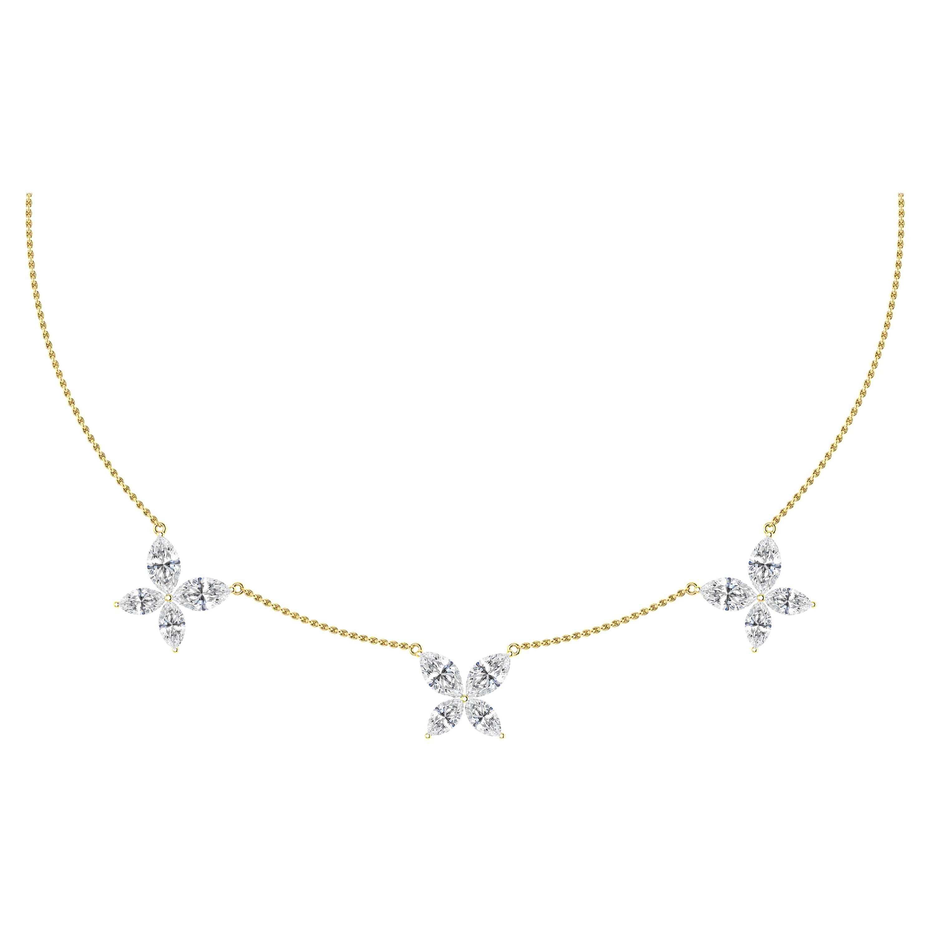 Tanisa Nahata Collier ras du cou à trois papillons en diamants 18 carats