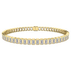 Tanisa Nahata Emerald Cut Diamond Tennis Bracelet in 18 Karat Yellow Gold
