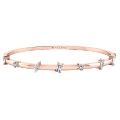 Tanisa Nahata Bracelet jonc en or rose 18 carats avec diamants de formes multiples