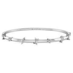 Tanisa Nahata Multi Shape Diamond Bangle in 18Karat White Gold.