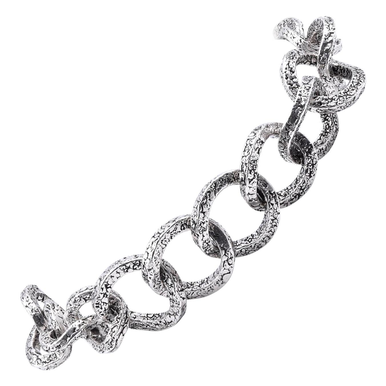 Tanj Sterling Silver Circle Link Bracelet For Sale