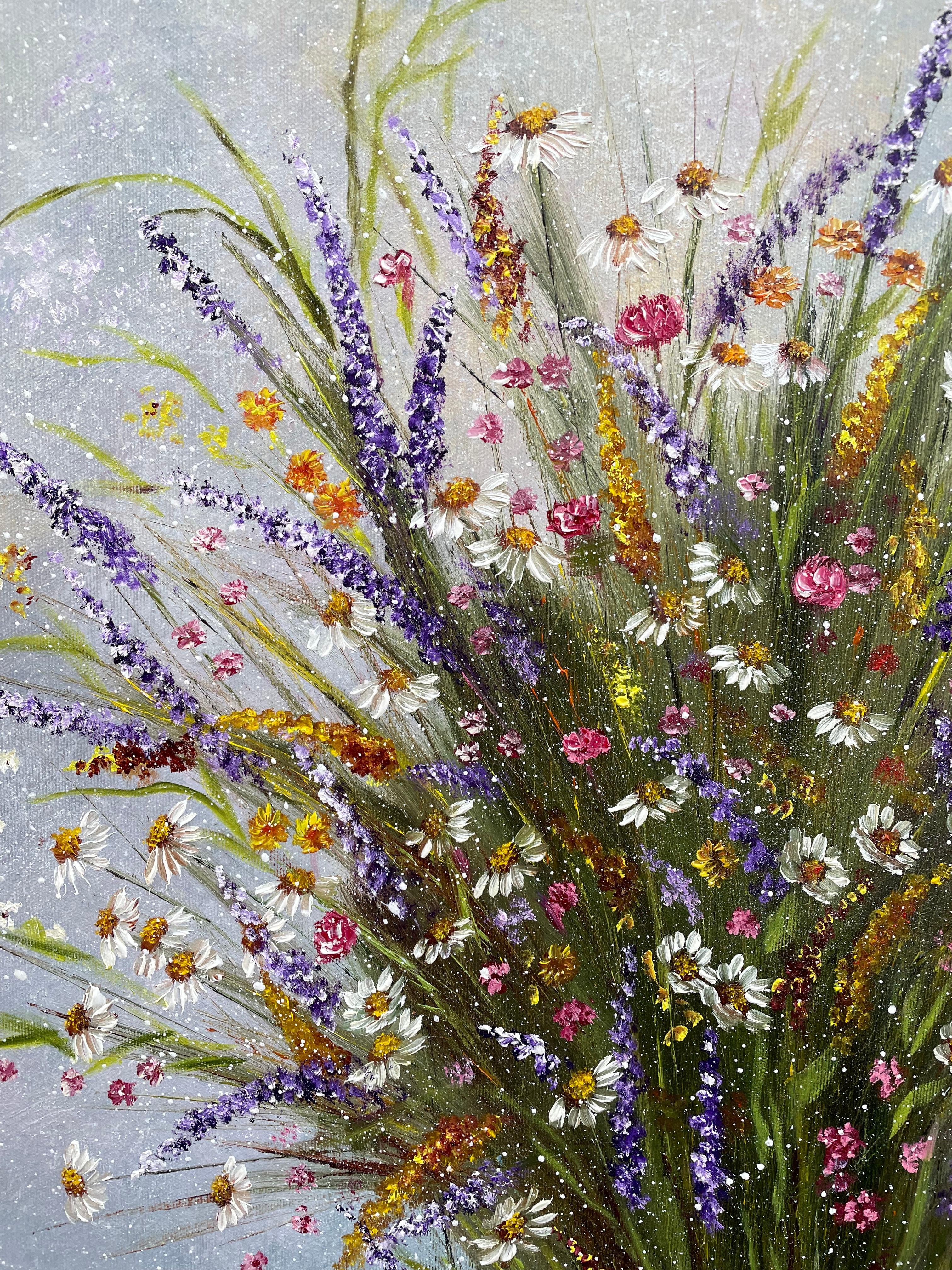 Schönes Blumengeschenk mit Blumen (Impressionismus), Painting, von Tanja Frost