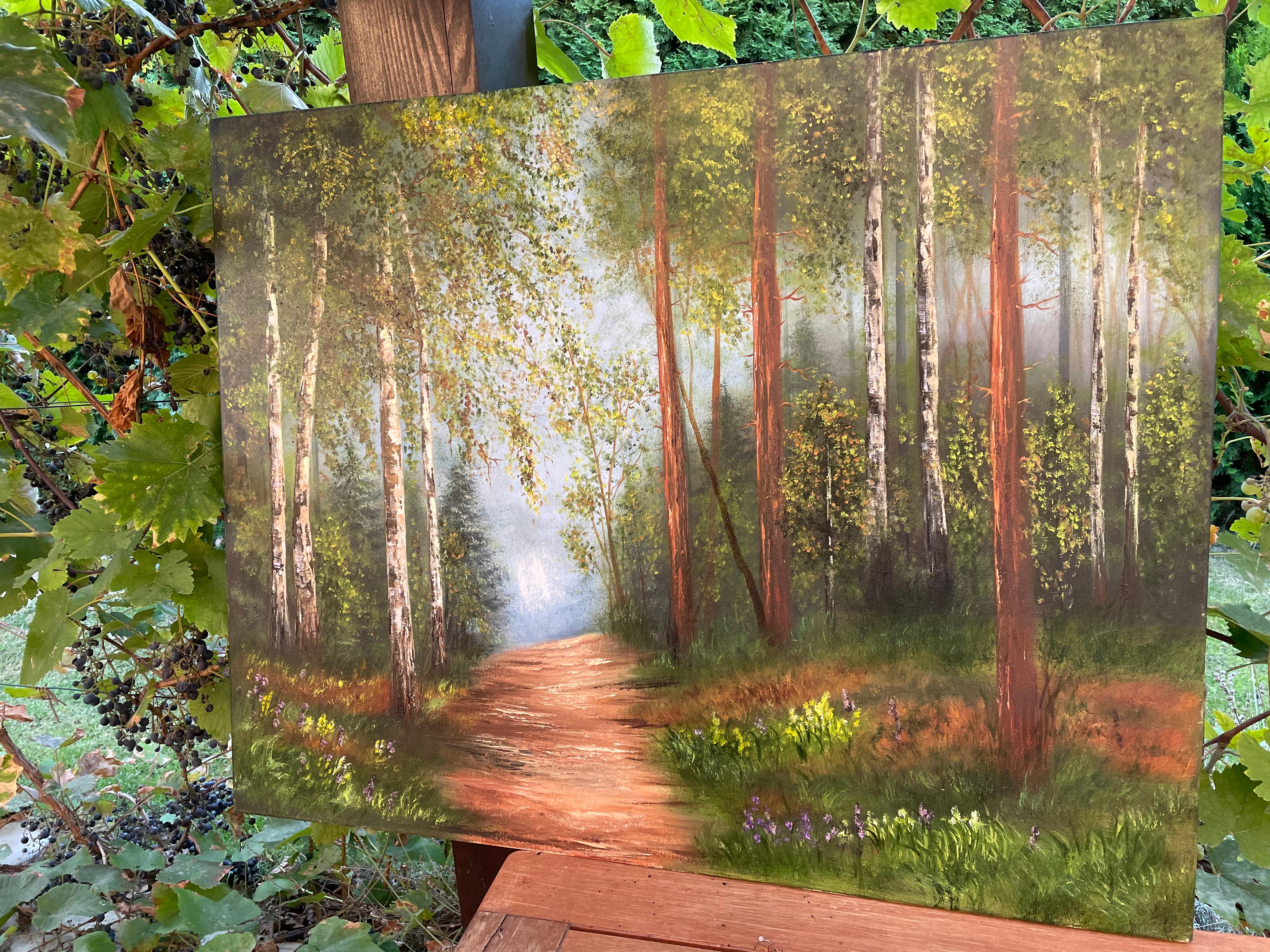 Bosque de abedules - Painting de Tanja Frost